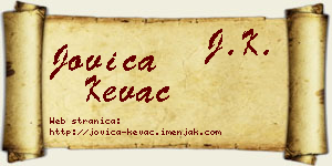 Jovica Kevac vizit kartica